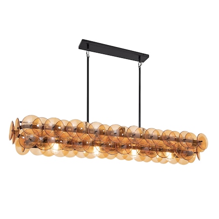 Maxim Lighting Loren 54'' Linear Chandelier, Gunmetal 21826AMGM